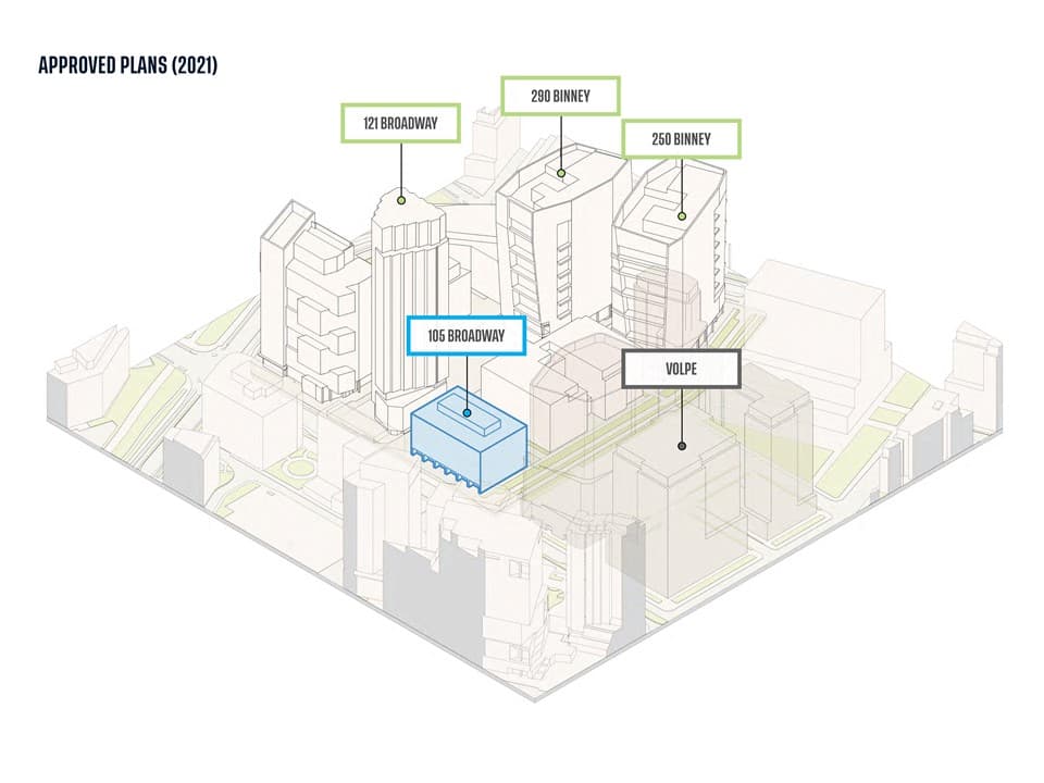 Approved Plans (2021) showing Phase 4 Baseline at 250 Binney